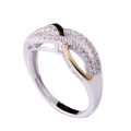 ACCESSOIRES EN RHODIUM GOLD HALO MOISSANITE Bague de fiançailles